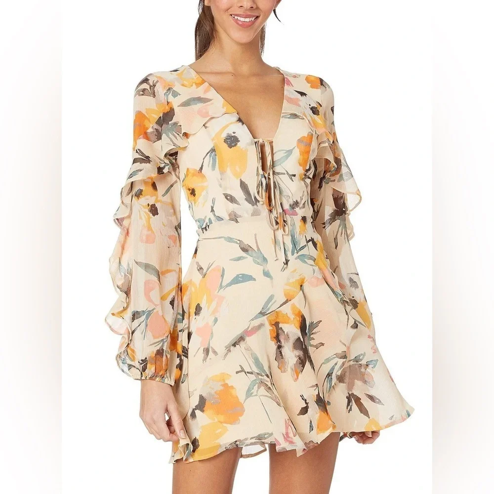 BCBGeneration Floral Long Sleeve Dress, Size 2
